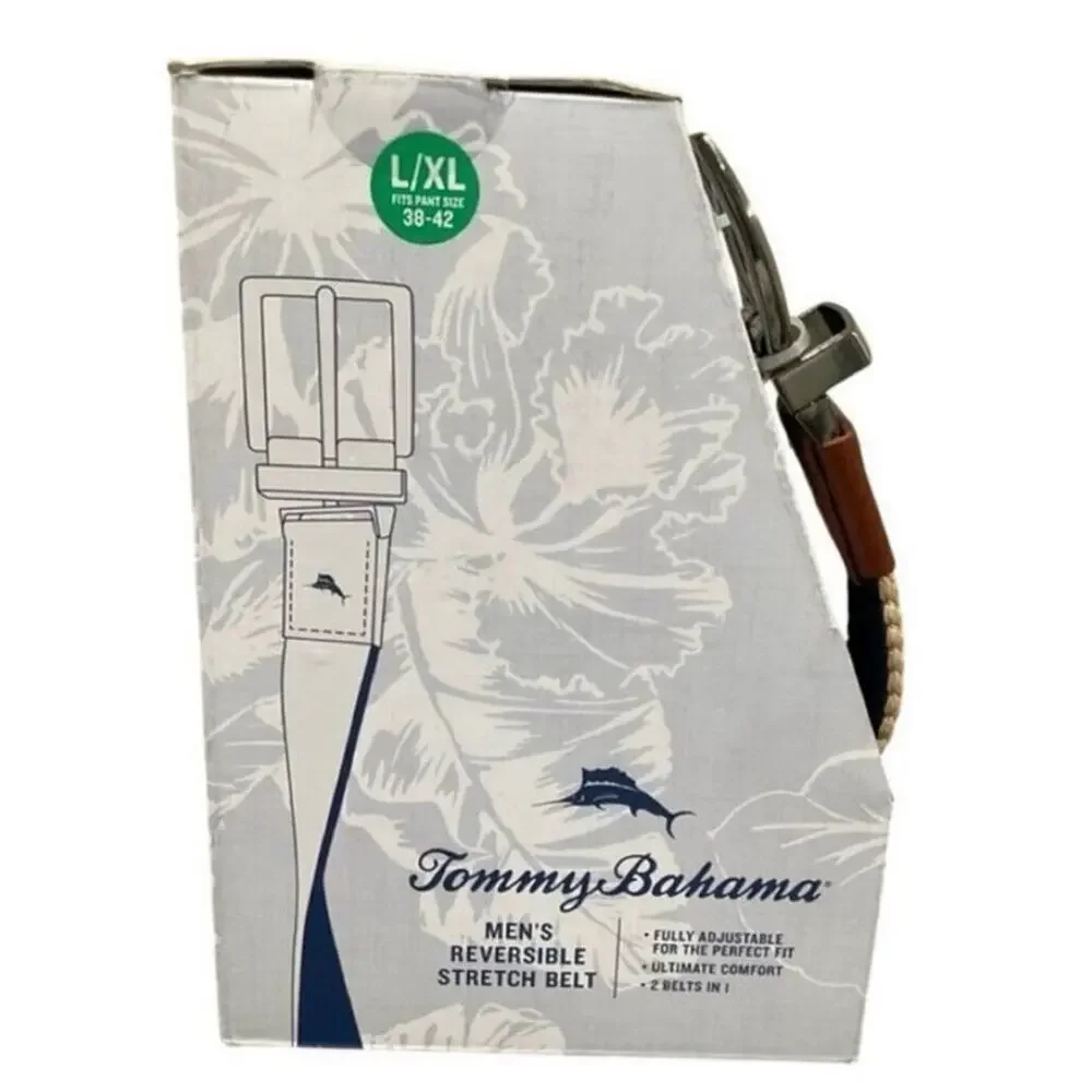 Tommy Bahama Men's Reversible Belt with Brown Tan Accents Size Large/XL NWT